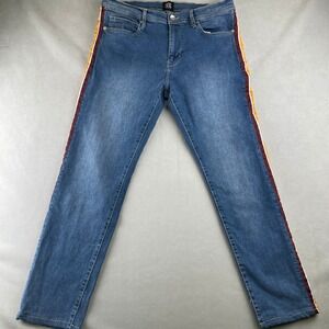 BDG Urban Outfitters Skinny Stretch Retro Stripe Jeans Blue Men 33 70s 80s Indie